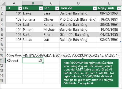 VLOOKUP Ví dụ 4