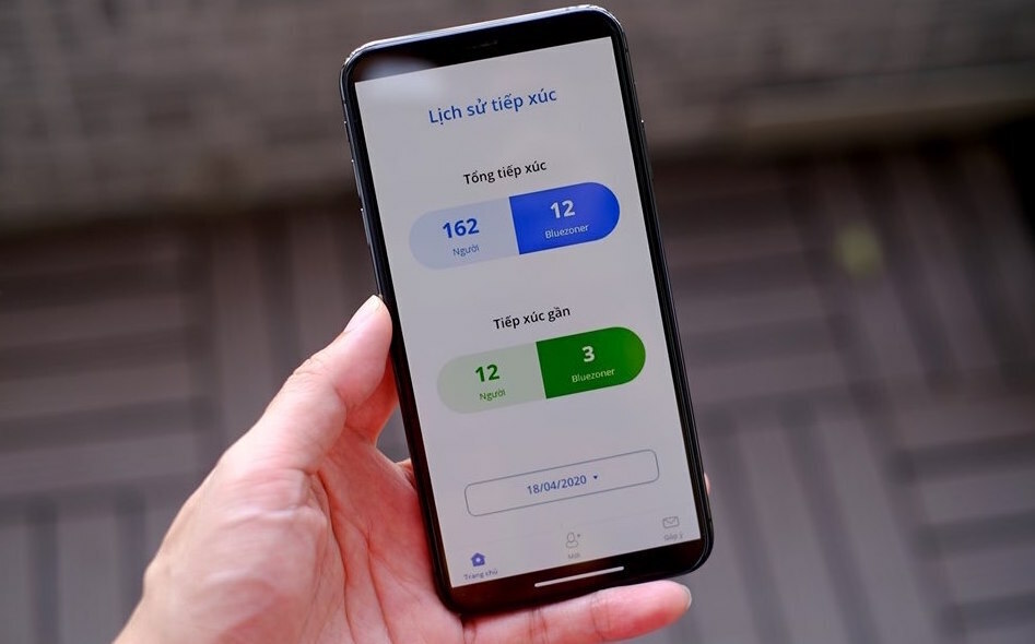 Bluezone giúp người dùng biết họ đã tiếp xúc gần bao nhiêu người trong ngày