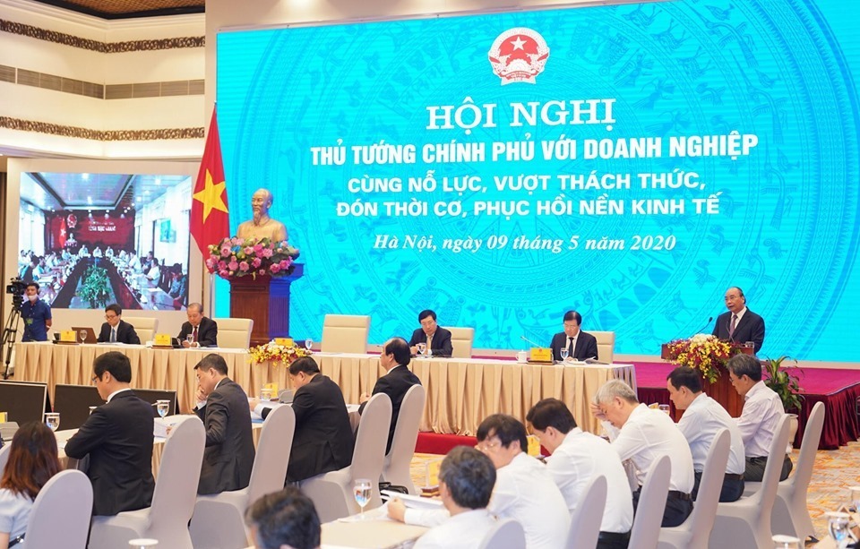 Thủ tướng phát biểu tại hội nghị trực tuyến giữa Chính phủ và cộng đồng doanh nghiệp ngày 9/5