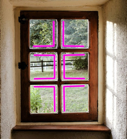 Những đường gỗ ở giữa các khung cửa sổ có tên gọi là Muntin