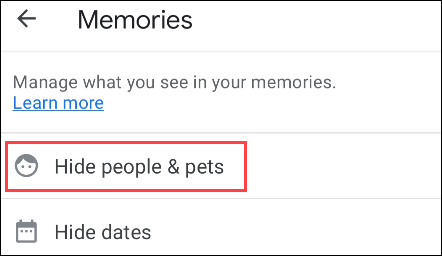 Nhấn vào “Hide People & Pets”