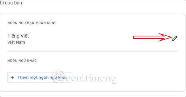 Đổi ngôn ngữ cho tài khoản Google 