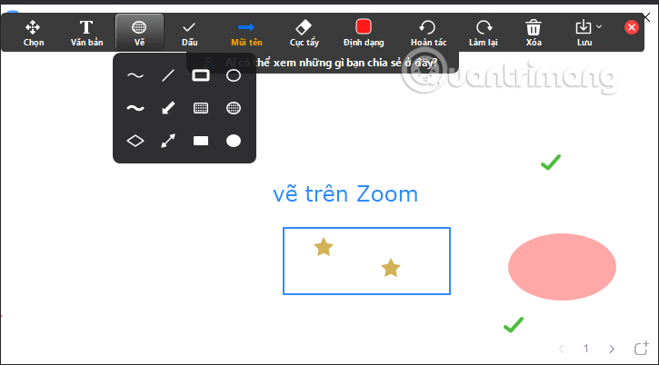 Giao diện vẽ trên Zoom PC