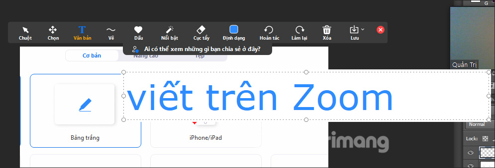 Công cụ vẽ trên Zoom PC