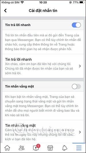 Nhắn tin Fanpage