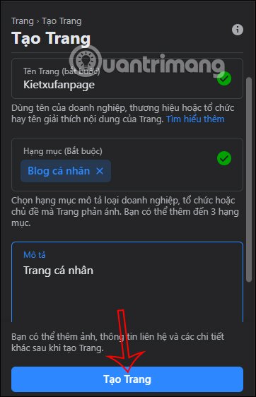 Điền thông tin cơ bản