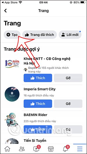 Tạo Trang mới 