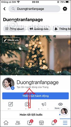 Đổi tên người dùng Fanpage