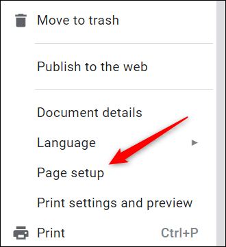 Bấm chọn “Page Setup”