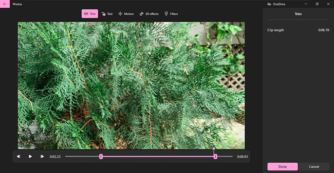 Cắt video trong Windows 11 Video Editor