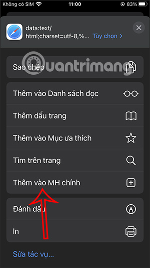 Thêm icon vào màn hình chính 