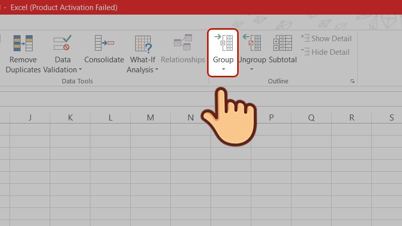 Nhấn vào tùy chọn Group ở mục Outline (phím tắt Shift + Alt + →)