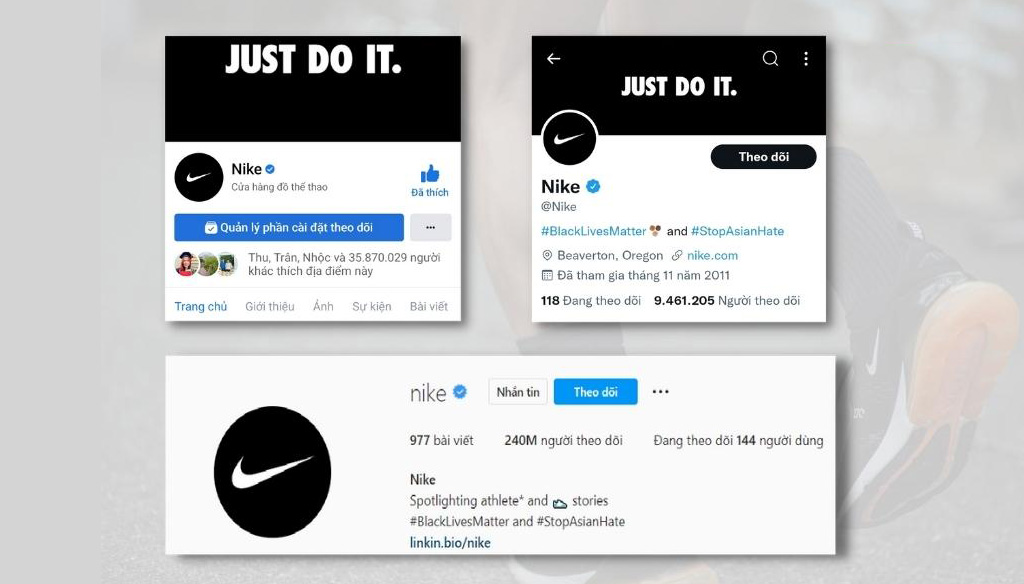 Các nền tảng mạng xã hội của Nike