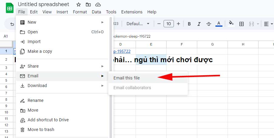 Gửi Google Sheets qua email