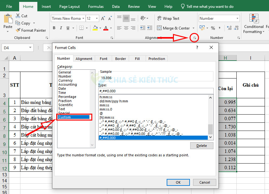 Cách thay các ô giá trị 0 bằng dấu gạch trong Excel