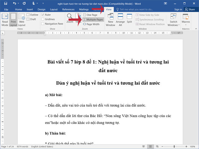 Chọn Multiple Pages
