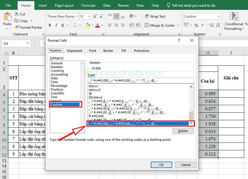 Cách thay các ô giá trị 0 bằng dấu gạch trong Excel