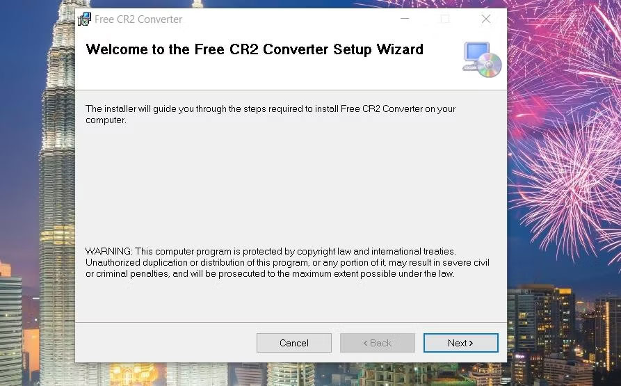 Cửa sổ Free CR2 Converter