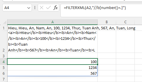 Lấy những phần tử là số