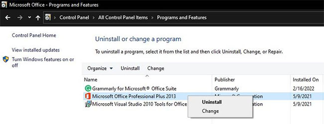 Gỡ và cài đặt lại Microsoft Office