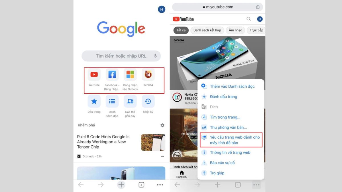 Cách dùng 2 Zalo trên iphone thông qua trình duyệt Google Chrome bước 2