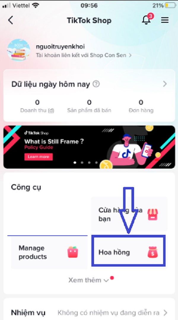 Cách rút tiền hoa hồng affiliate TikTok