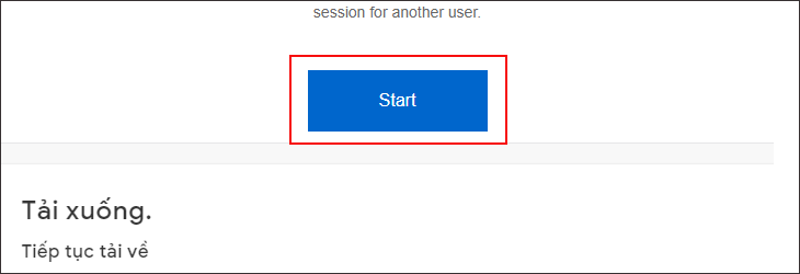 Bạn nhấn chọn Start