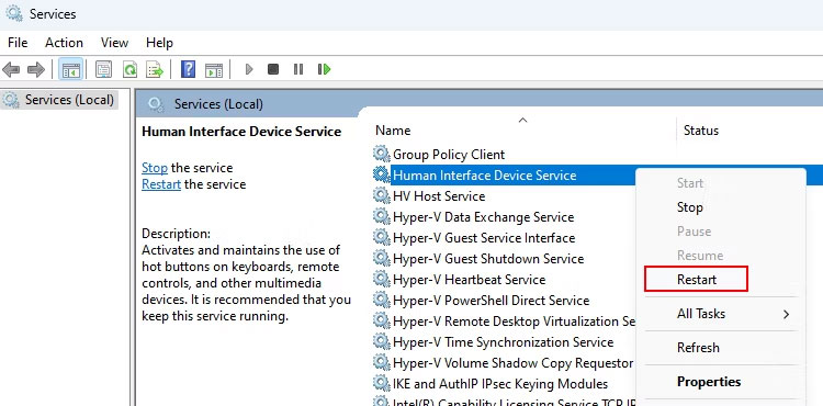 Tổng quan về ứng dụng Services Windows 11