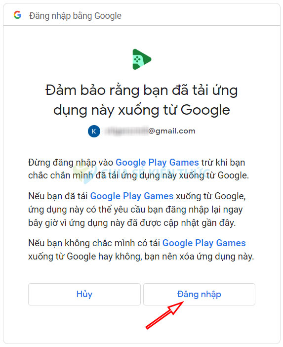 Đăng nhập tài khoản Google của bạn vào trong giao diện tải về