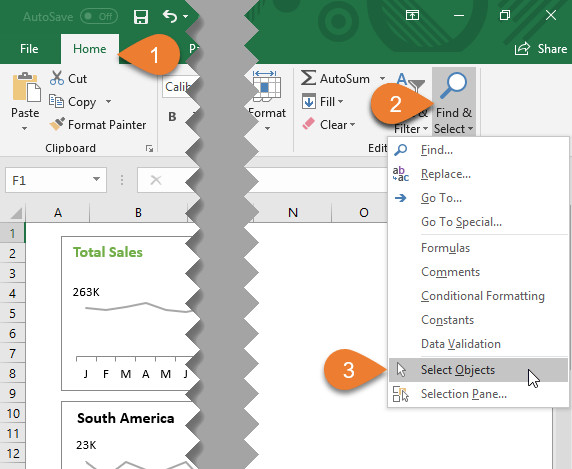 Hướng dẫn 5 cách chọn nhiều hình Shapes cùng lúc trong Excel - Cách 4