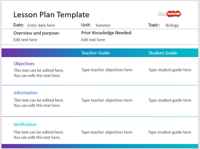 Mẫu slide PowerPoint cho kế hoạch học tập đơn giản