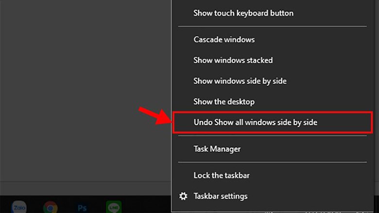 Cách chia đôi màn hình laptop dùng thanh Taskbar thực hiện trên tháo tác nhanh chóng