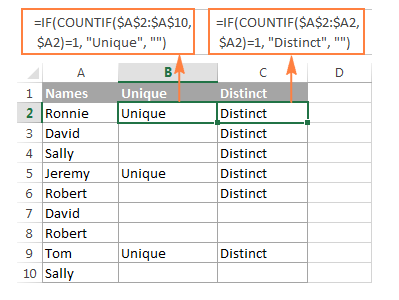 Cách tìm các giá trị duy nhất trong Excel