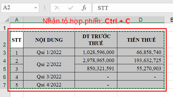 Chọn phạm vi để tham chiếu