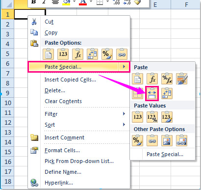 Sao chép chiều rộng của cột trong Excel 2007