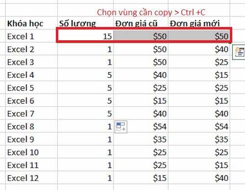 Xoay chiều dữ liệu bằng tính năng Paste Transpose