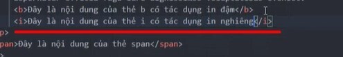 Các thẻ định dạng chữ trong HTML: Thẻ chữ in nghiêng - 1